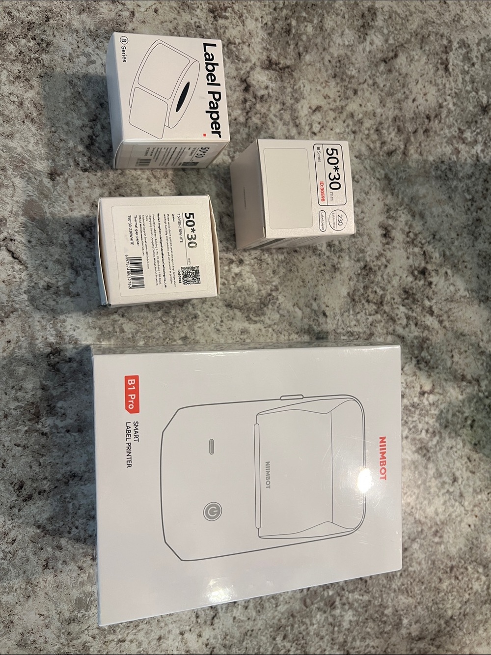 B1 Pro Green Smart Label Printer with 3 White Label Paper